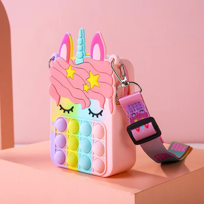 Unicorn Purse POP IT with shoulder strap | Fidget & Co. | Sensory toys and gifts