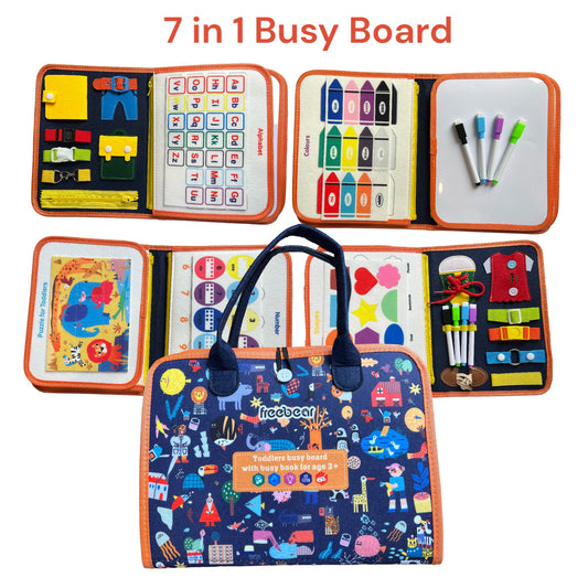 91 Pcs 7 in 1 Montessori Busy Board Bag