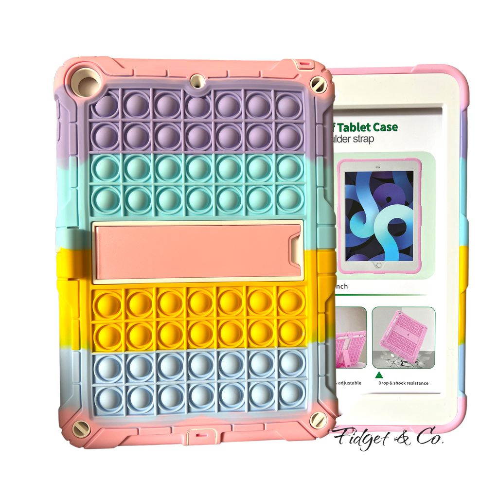 Fidget Case Shock & Drop Resistant Pop It Apple Fidget Sensory iPad Case with adju ...
