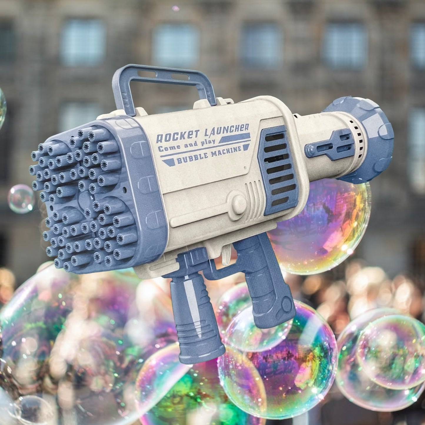 64 Hole Rotating Rocket Launcher Gatling Bubble Machine