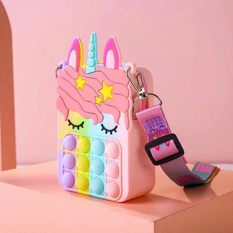 Bag - Unicorn Purse POP IT Shoulder Strap Sensory Fidgets - Fidget & Co.