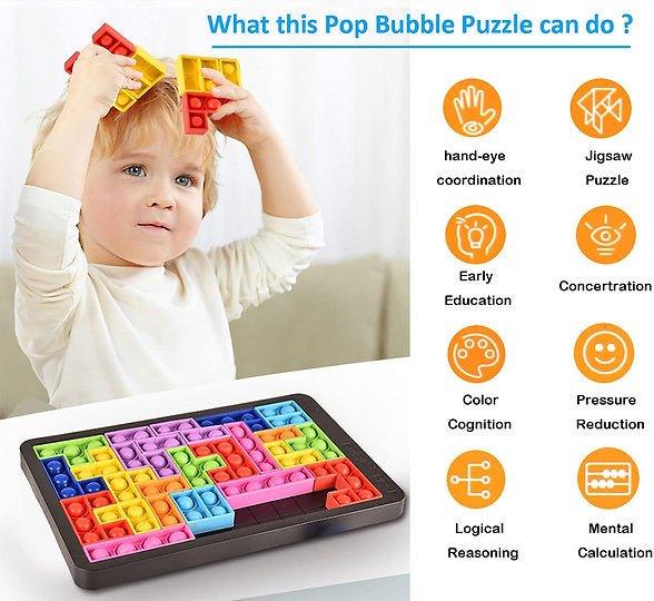 Tetris Puzzle Board Game Bubble POP IT – Fidget & Co.