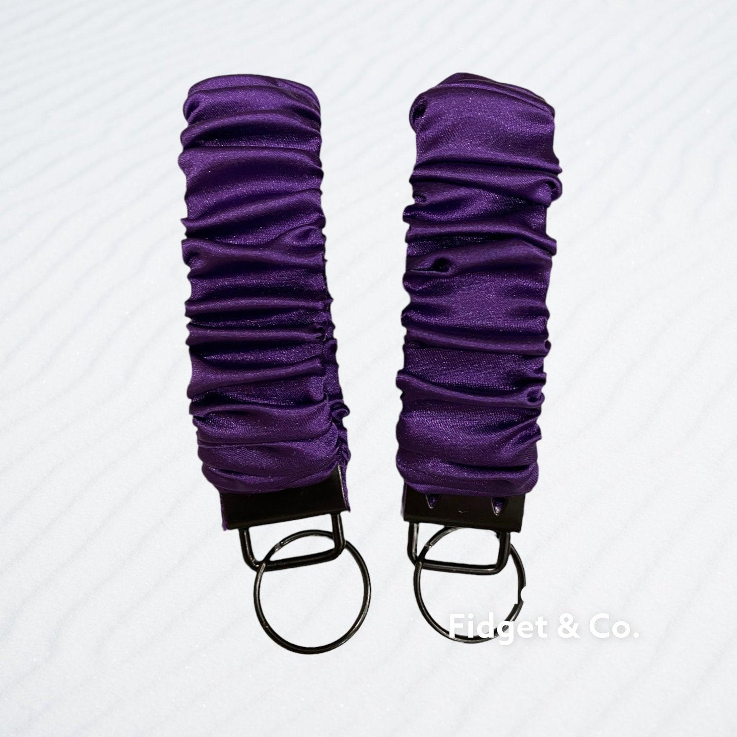 Scrunchie Wristlet Keychain Fob - Deluxe Satin Purple - Fidget & Co.