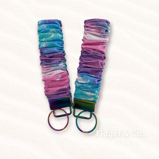 Scrunchie Wristlet Keychain Fob - Tie Dye Sparkle - Fidget & Co.