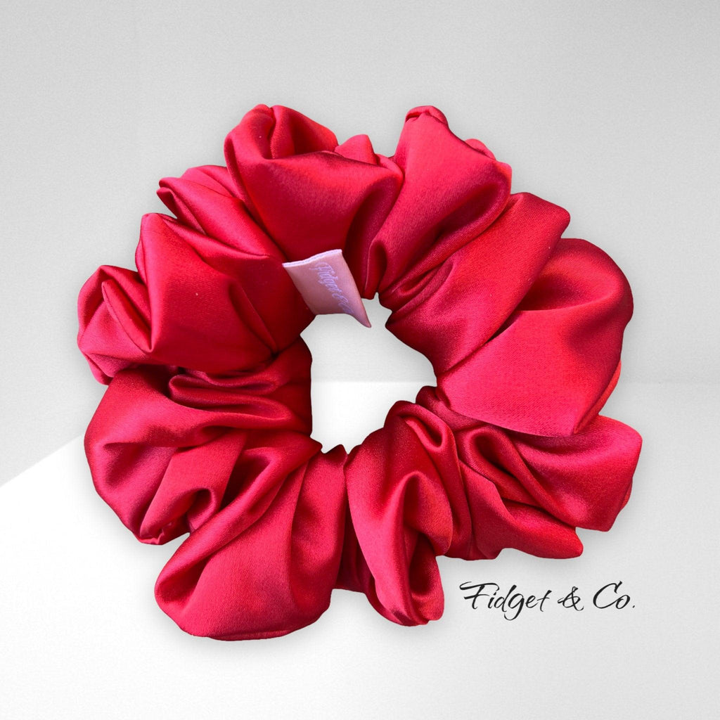 Scrunchies - Deluxe Satin - Red - Fidget & Co.