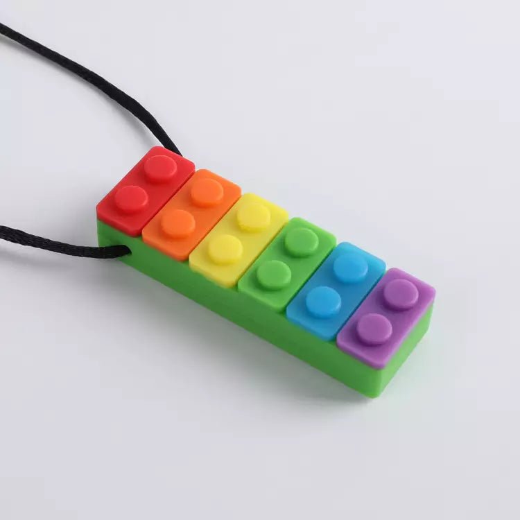 Sensory Lego Block Chewelry Silcone Pendant Necklace - Fidget & Co.