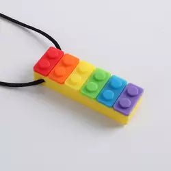 Sensory Lego Block Chewelry Silcone Pendant Necklace - Fidget & Co.